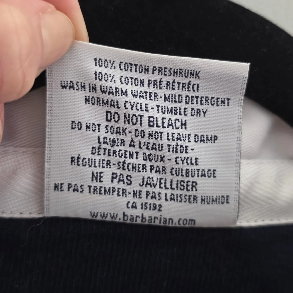 Barbarian Rugby Wear Queen’s University Rugby Shirt Small Navy Red Yellow Stripe - Picture 11 of 11